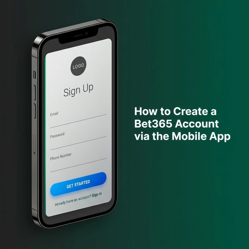 Step-by-step guide to creating a Bet365 account via the mobile app with registration form on screen